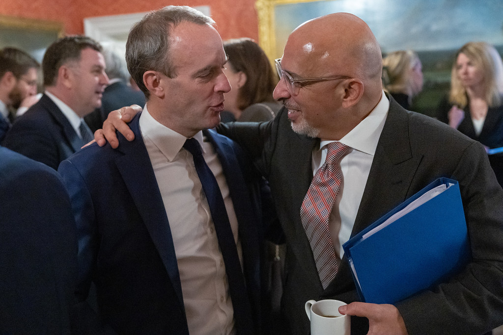 Dominic Raab and Nadhim Zahawi on Wednesday (Simon Walker / No 10 Downing Street)